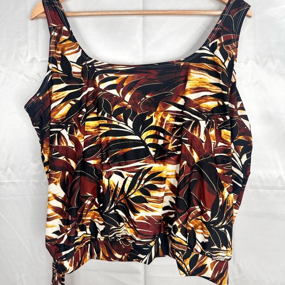 Beach Belle Safari Print Tie‎ on Side Built in Bra Tankini Size 18 - Picture 7 of 9